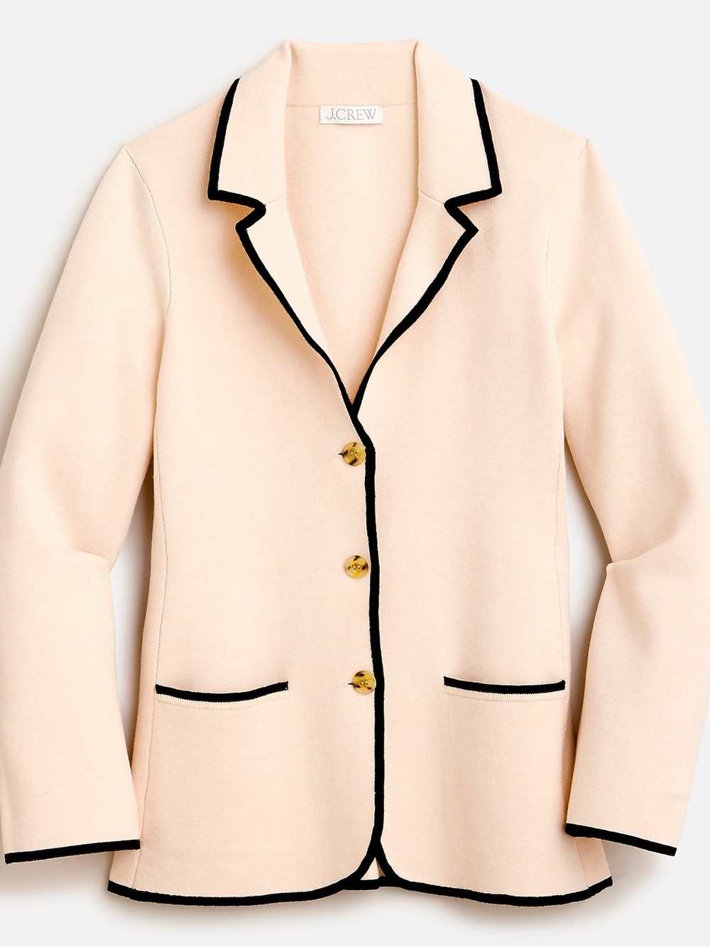 J.Crew Contrast Trim Waisted Sweater Blazer Size Small